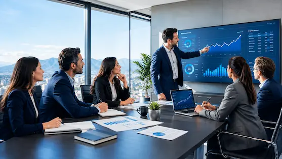 Agencia SEO Quito 7 Equipo senior analizando autoridad SEO, datos e inteligencia artificial para posicionamiento orgánico